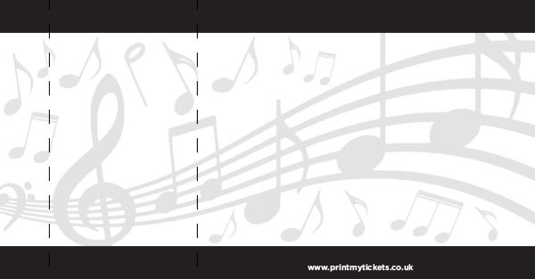 Ticket Printing Musical Notes Raffle Tickets - Print My Tickets